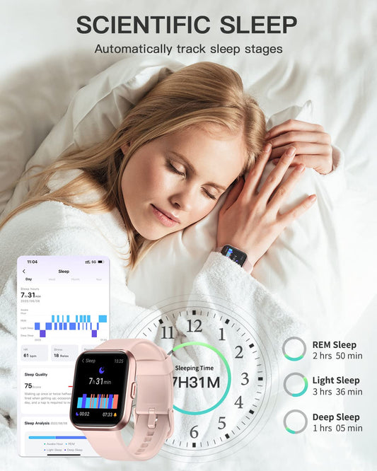 Smartwatch Damen – Telefonfunktion, Fitness Tracker, Puls & Schlafmonitor, IP68